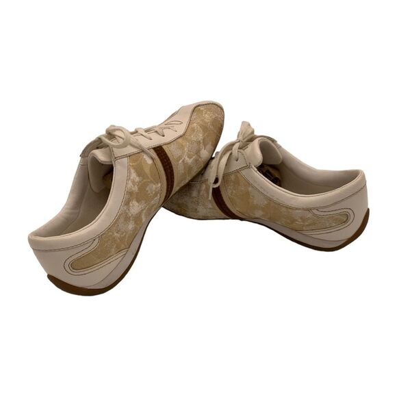 COACH Lissy ladies gold tone leather print sneakers US 8m - Picture 5 of 9